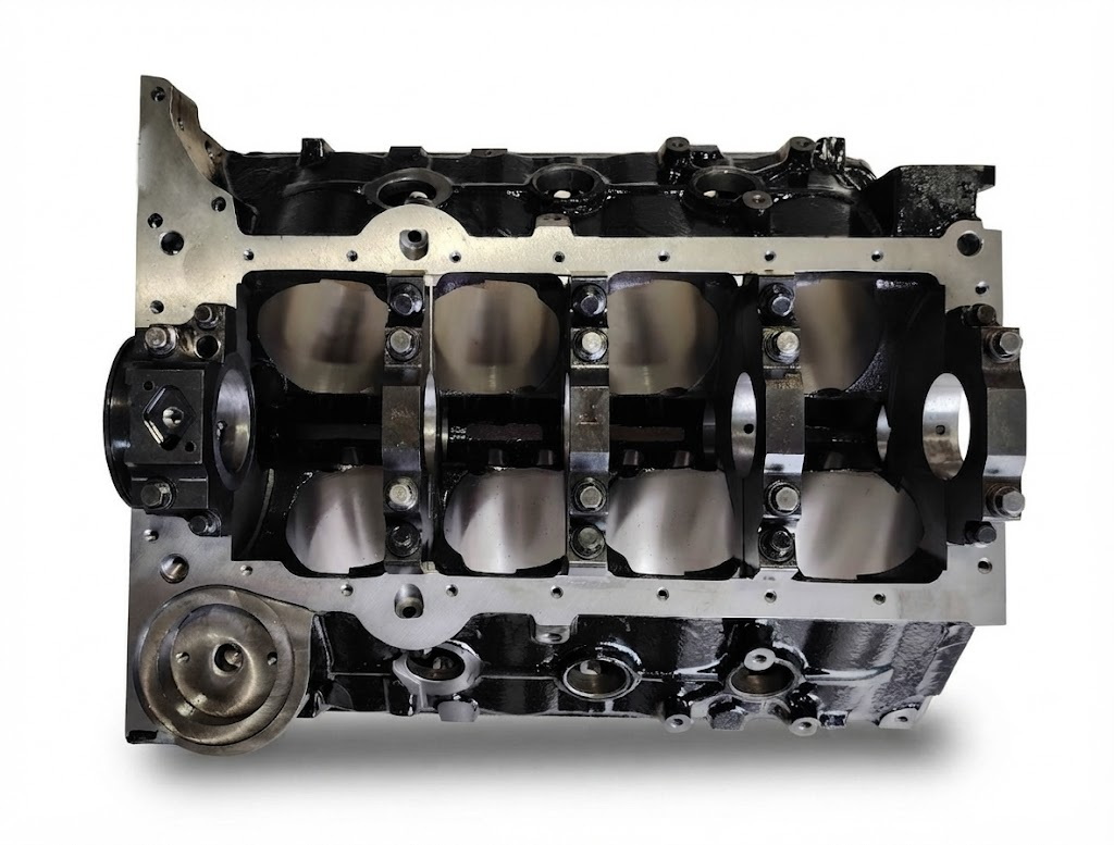 Cast iron cylinder block, top bore view