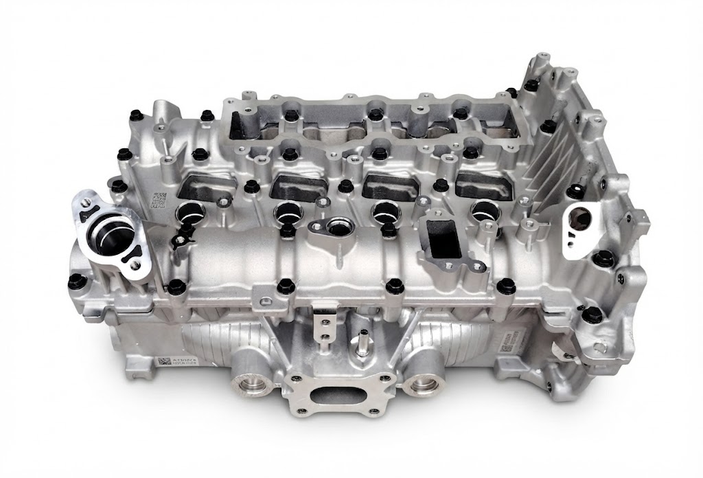 Aluminum cylinder head, gasket face view